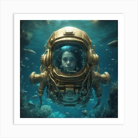 Woman In A Space Suit Art Print