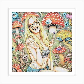 Psychedelic Girl on a soul journey. Art Print