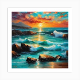 Sunset In The Ocean 28 Art Print