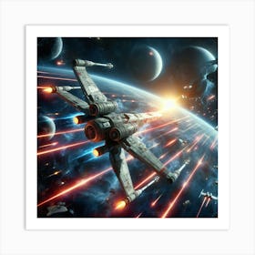 Starfighter in space 4 Art Print