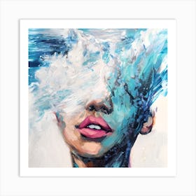 Ocean Whisper: Feminine Grace in the Maritime Realm Art Print