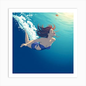 Underwater Woman 1 Art Print