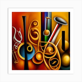 Abstract Of Musical Instruments 3 Art Print