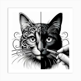 Cat Drawing 1 Art Print