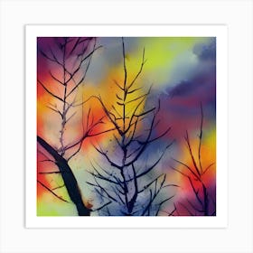 Abstract Trees Art Print