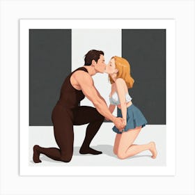 Kissing Couple 21 Art Print