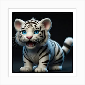 White Tiger Cub 1 Art Print