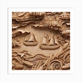 Carved Wood Art Art Print