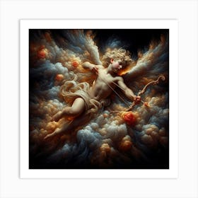 Cupid In The Clouds Art Print