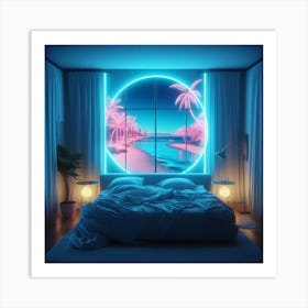 Neon Bedroom Art Print