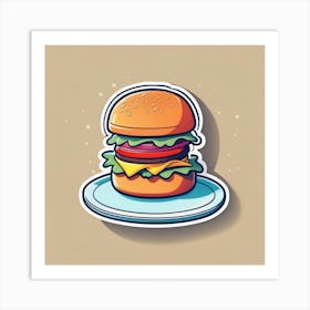 Burger Sticker 5 Art Print