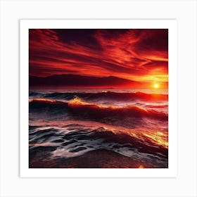 Sunset Over The Ocean 138 Art Print