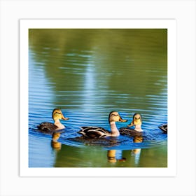 Ducks In The Water Art Print