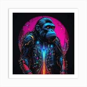 Futuristic Ape Art Print