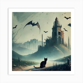 Cat In The Castle Art Print