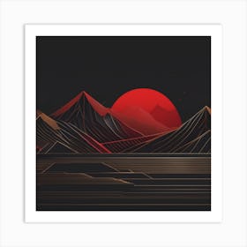 Abstract Mountain Landscape 1 Art Print