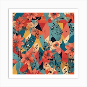 Geometric Art Floral pattern Art Print