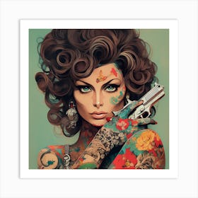 Hunzinator Sofia Loren With Tattoos Art Print