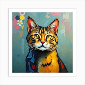 Cat With Yellow Eyes Art Print