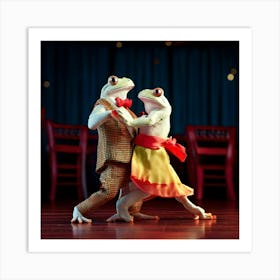 Firefly Frogs, Dancing, Tango, Female Frog, Male Frog, Argentine Restaurant, Matching Clothes, Livel (11) Art Print