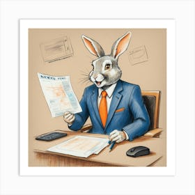 Rabbit In A Suit 52 Art Print