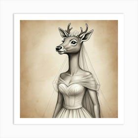 Deer Bride 7 Art Print