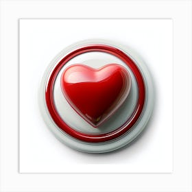 Heart Button Isolated On White 5 Art Print