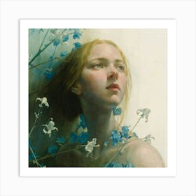 'The Blue Flower' Art Print