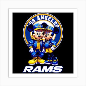 Mickey And Minnie Los Angeles Rams Art Print