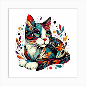 Feline Cat Creative Artwork Illustration 6 Art Print