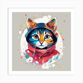 Cat In A Coat Art Print