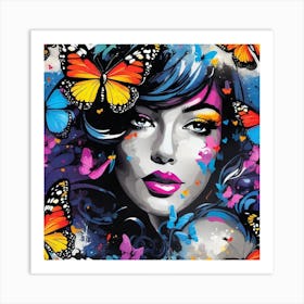 Butterfly Girl 19 Art Print