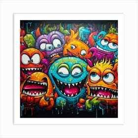 Monsters Graffiti Art for wall decor 8 Art Print