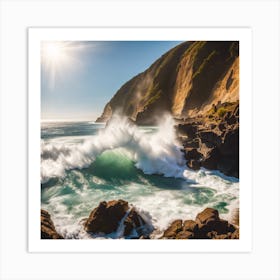 Cliffs And Waves Art Print