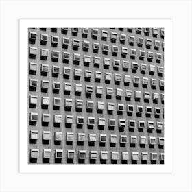 Windows - Caracas, Venezuela - Black and White - Arquitecture Art Print