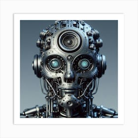 Robot Head 3 Art Print