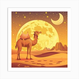 Camel In The Desert 13 Art Print