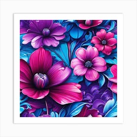 Flowers Wallpaper 7 Art Print