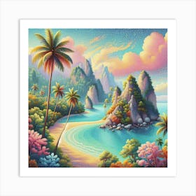 Tropical landscape 11 Art Print