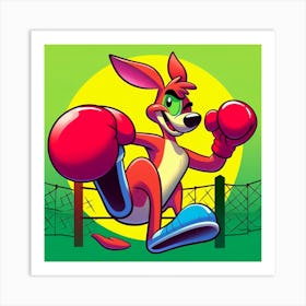 Boxing Raccoon Art Print