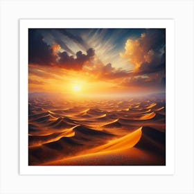 Sunset In The Desert 1 Art Print