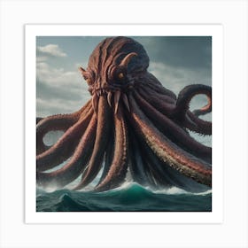 Kraken Emerges Art Print