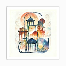 Rome Cityscape Watercolor Art Print