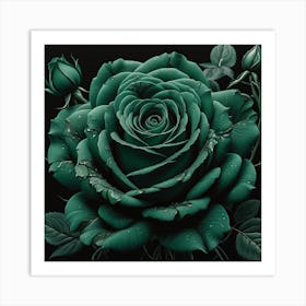 Green Rose Art Print
