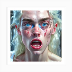 Girl With Blue Eyes Art Print