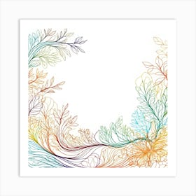 Abstract Floral Frame Vector Art Print