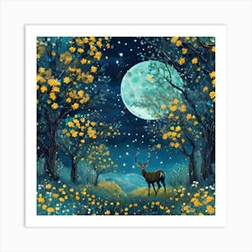 Deer In The Forest Art Print