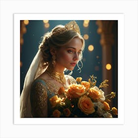 Beautiful Bride In Tiara Art Print