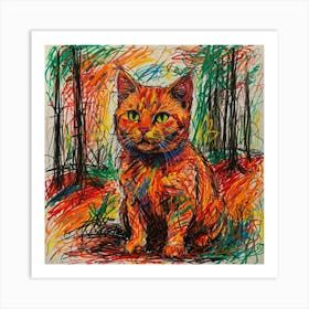 Orange Tabby Cat 3 Art Print