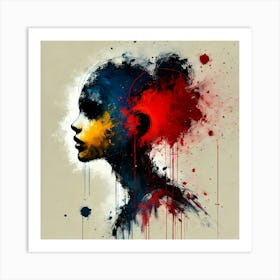 Exploring Human Emotions In Splashes Colors Art Print